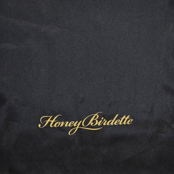 Honey Birdette Large Black Satin Drawstring Dust Bag Travel Storage Pouch NWOT - Picture 9 of 15